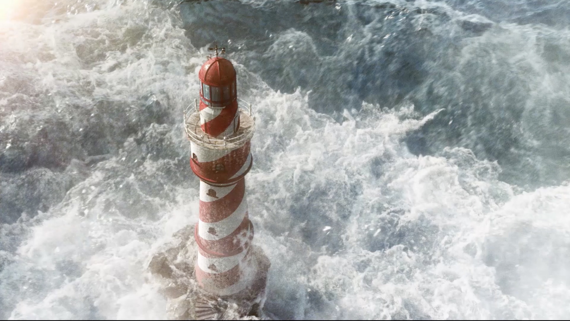 A lighthouse in heavy seas from the Fisherman's Friend campaign, whose Spearmint launch lifted purchase intent 4.2% on YouTube