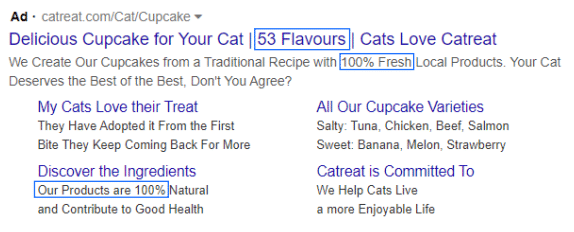 Cat food ad