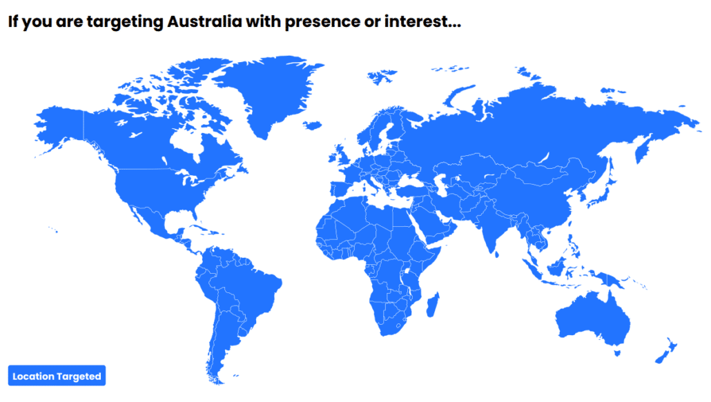 If you are targeting Australia with presence or interest...